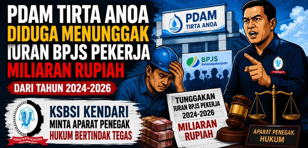 KSBSI: PDAM Tirta Anoa Diduga Menunggak Iuran BPJS Ketenagakerjaan Capai Miliaran Rupiah