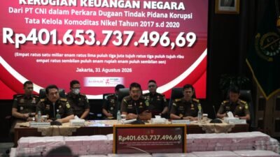 Kejagung Terima Rp401,65 Miliar dari PT CNI dalam Perkara Nikel