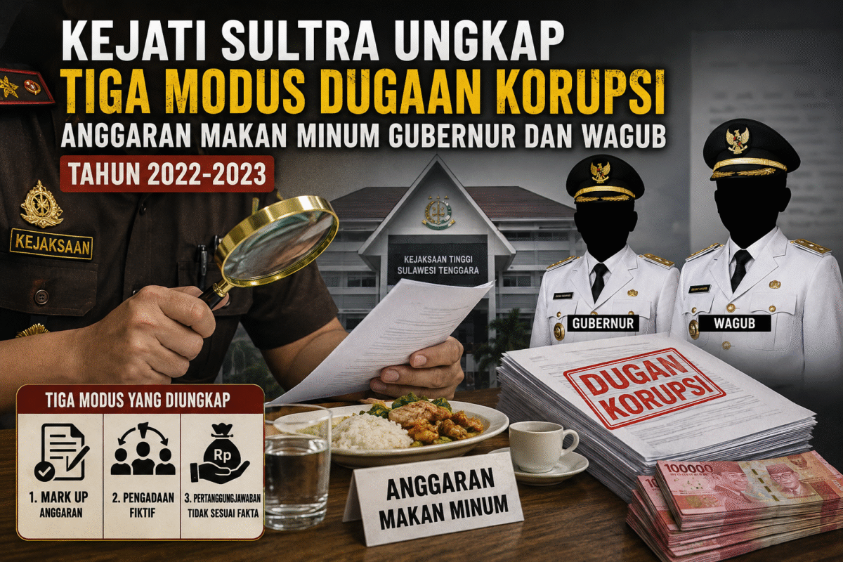 Kejati Sultra Ungkap Tiga Modus Dugaan Korupsi Anggaran Makan Minum Gubernur dan Wagub Tahun 2022-2023
