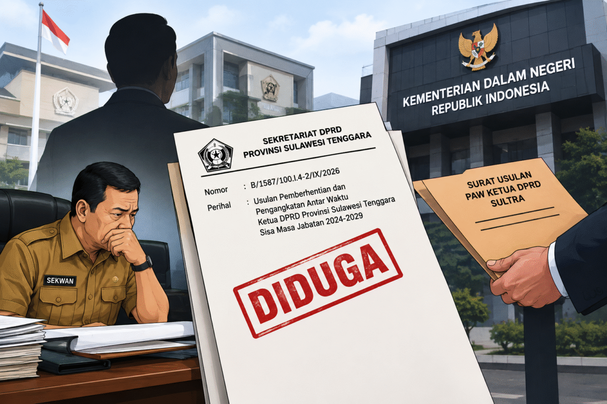 Diduga Terbit Tanpa Sepengetahuan Sekwan, Surat Usulan PAW Ketua DPRD Sultra Masuk Kemendagri