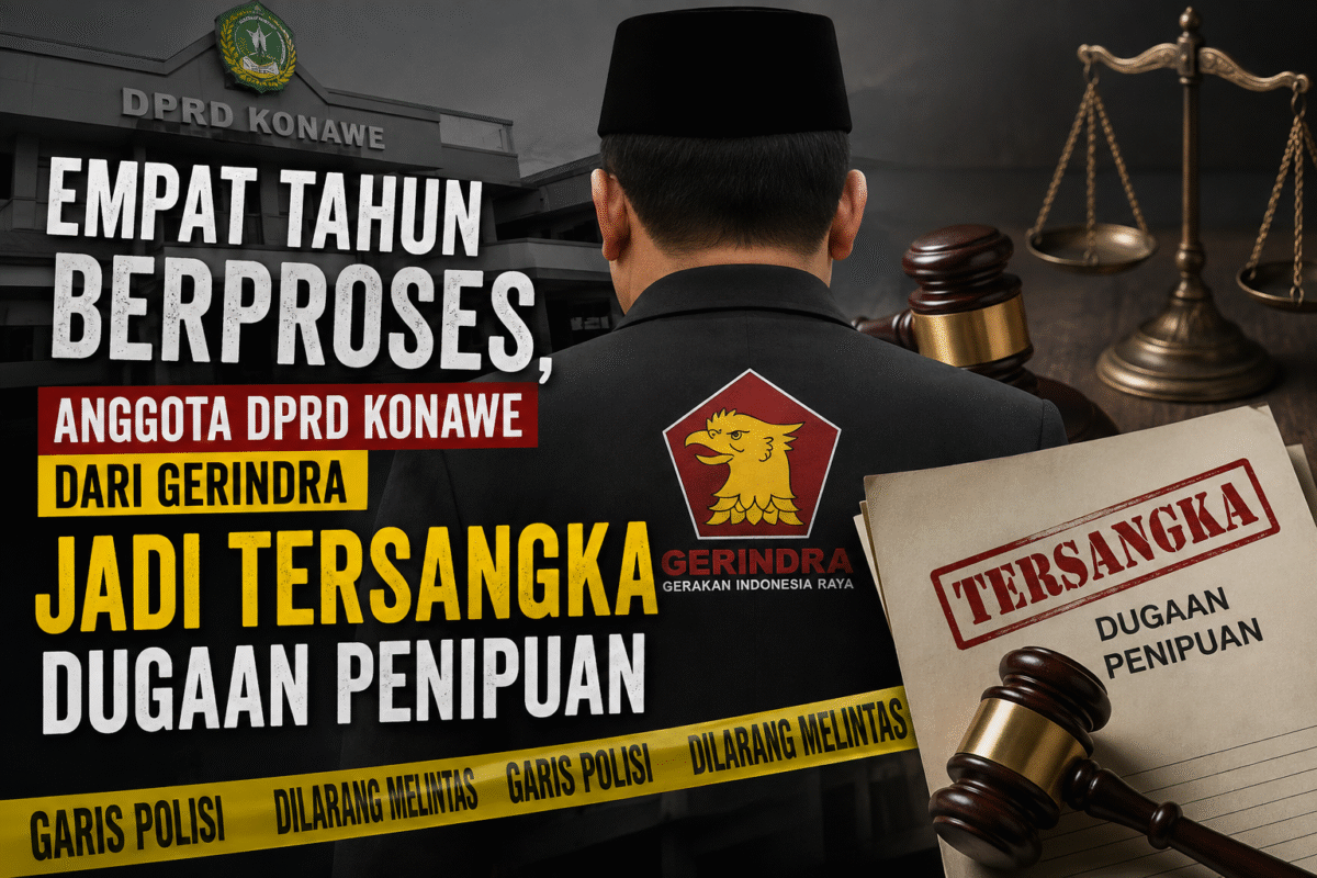 Empat Tahun Berproses, Anggota DPRD Konawe dari Gerindra Jadi Tersangka Dugaan Penipuan